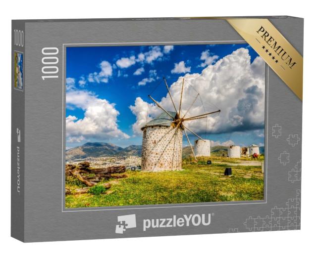 Puzzle 1000 Teile „Windmühlen der Stadt Bodrum, Türkei“