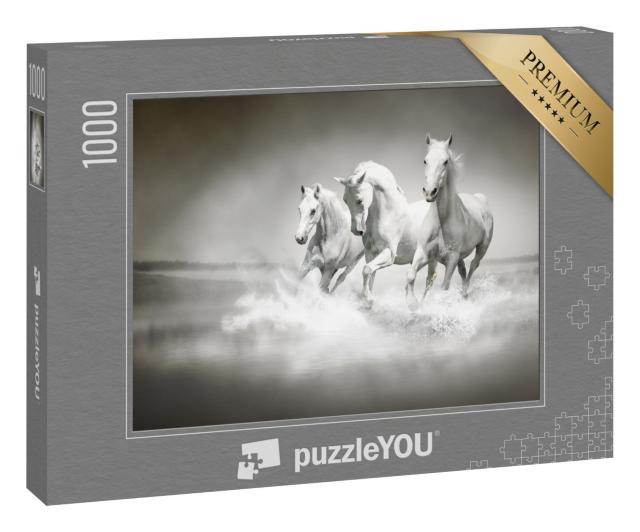 Puzzle 1000 Teile „Eine Herde weißer Pferde“