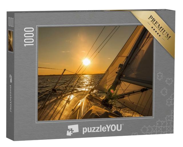 Puzzle 1000 Teile „Segelboot im Sonnenuntergang“