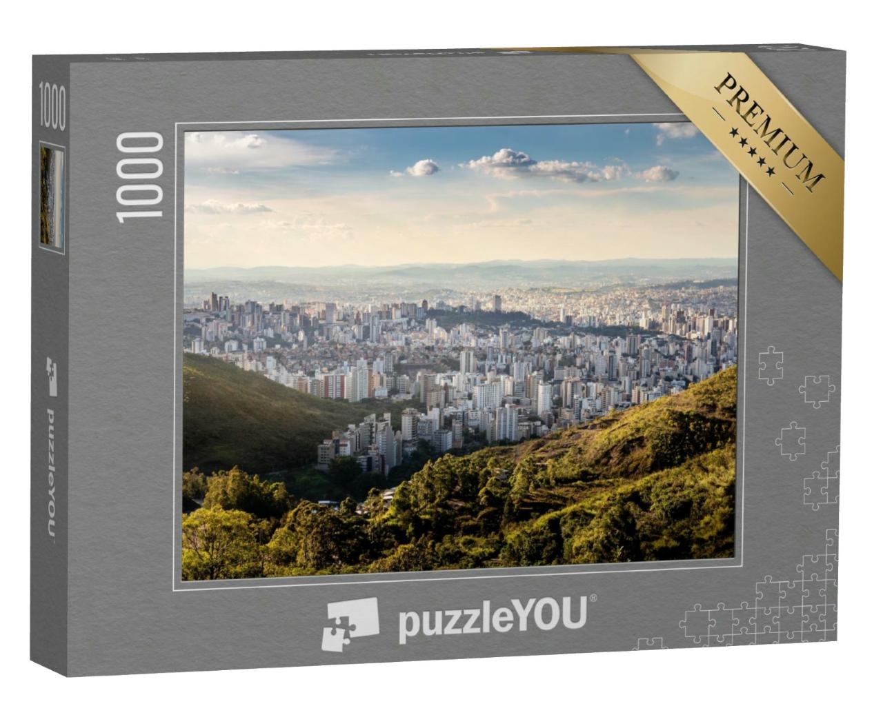 Puzzle 1000 Teile „Ein sonniger Nachmittag in Belo Horizonte, Blick von der Serra do Curral “