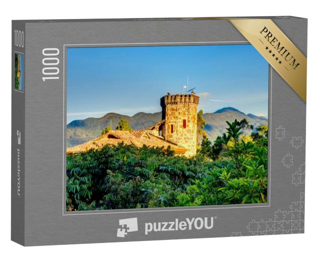 Puzzle 1000 Teile „Stadt bei prächtigem Sonnenuntergang: Bogota, Kolumbien“