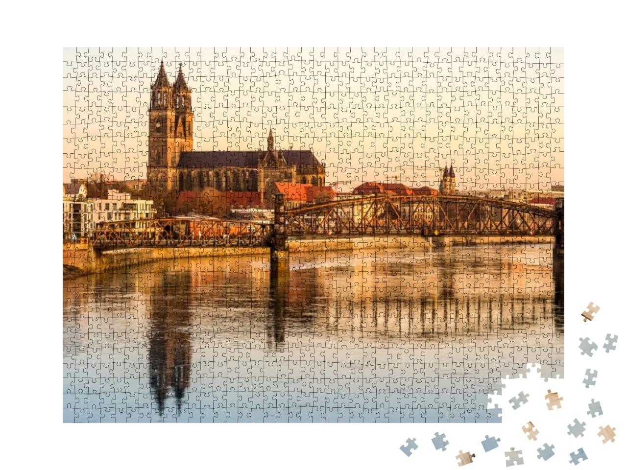 Puzzle 1000 Teile „Magdeburg, Landeshauptstadt von Sachsen-Anhalt, Deutschland“