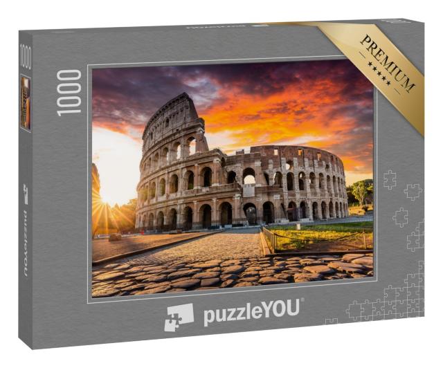 Puzzle 1000 Teile „Kolosseum oder Coliseum bei Sonnenaufgang, Rom“