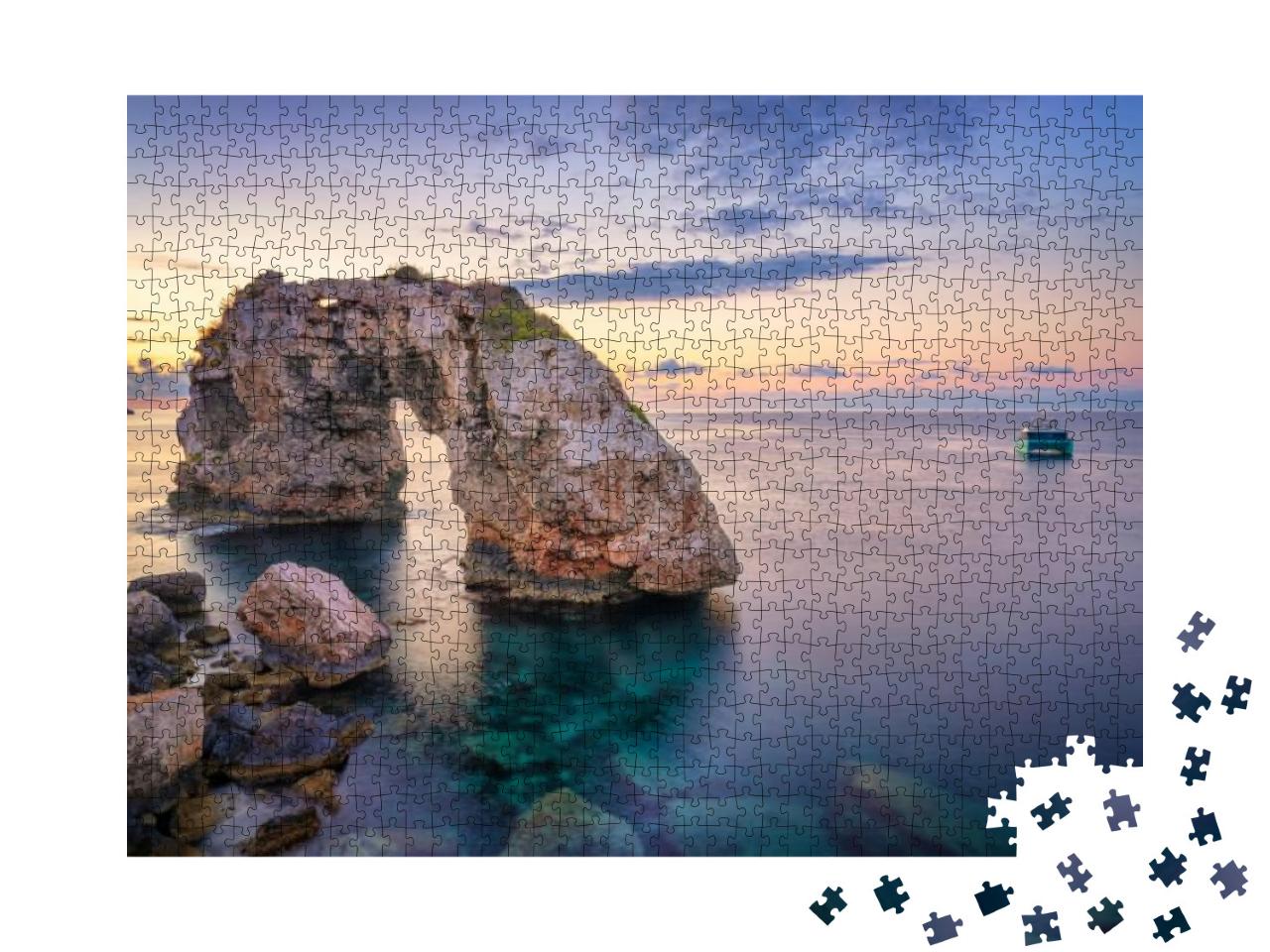 Puzzle 1000 Teile „Es Pontas auf Mallorca mit Boot“