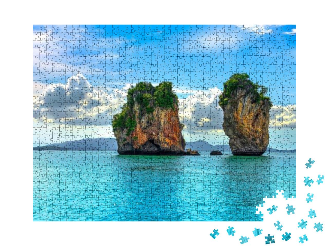 Puzzle 1000 Teile „Atemberaubende tropische Felseninsel“
