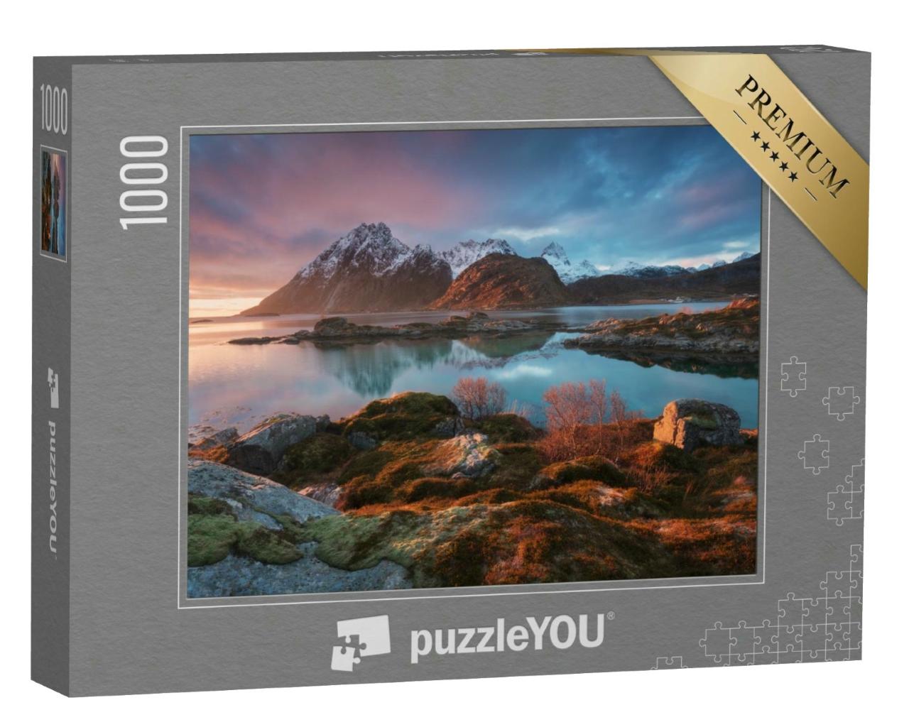 Puzzle 1000 Teile „Magischer Sonnenaufgang auf den Lofoten, Norwegen“