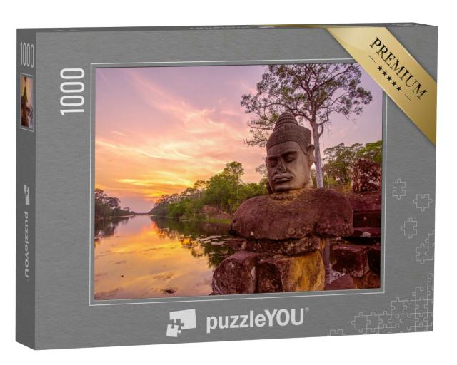 Puzzle 1000 Teile „Statue vor dem Südtor von Angkor Thom, Kambodscha“
