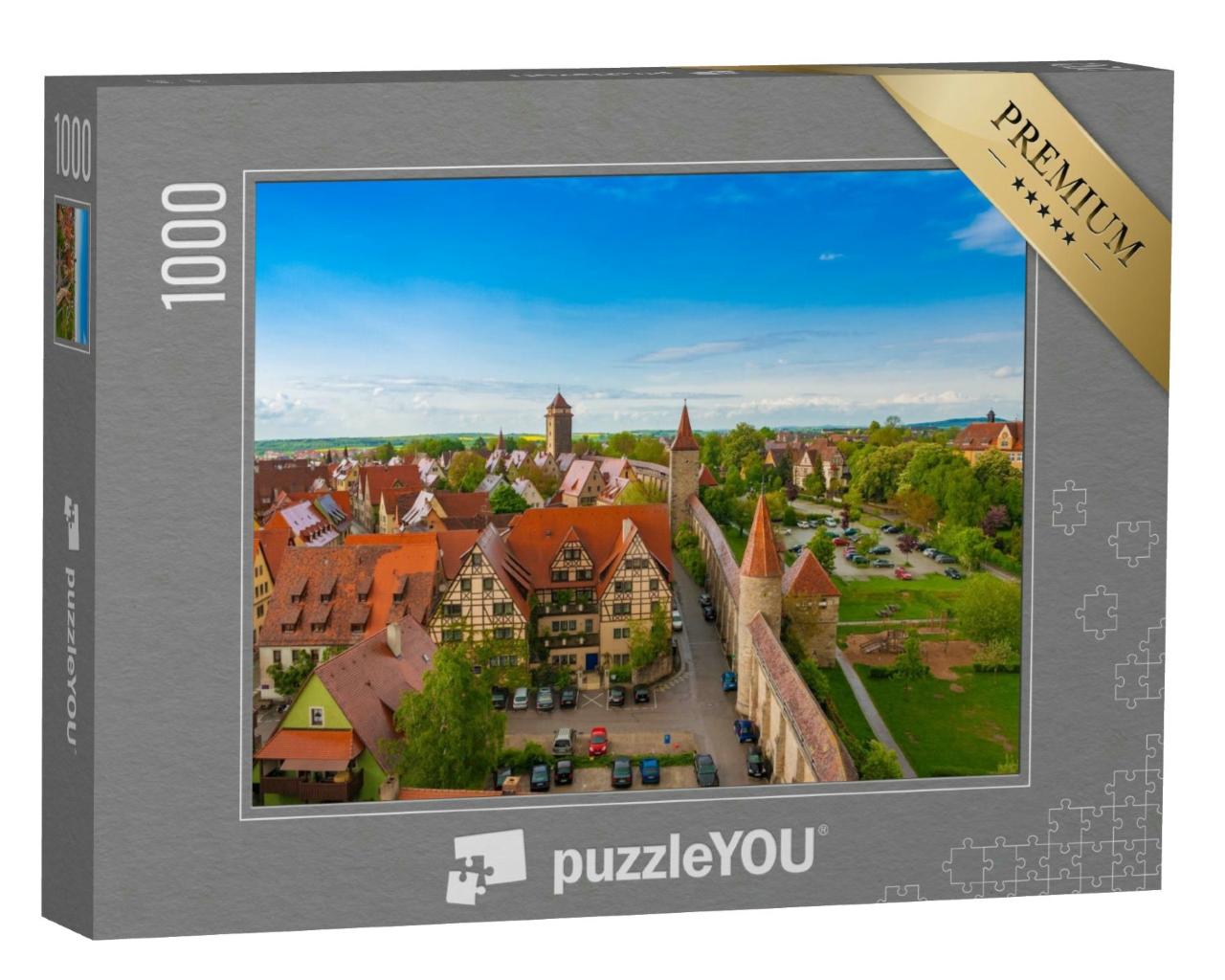 Puzzle 1000 Teile „Rothenburg ob der Tauber von oben, Deutschland“