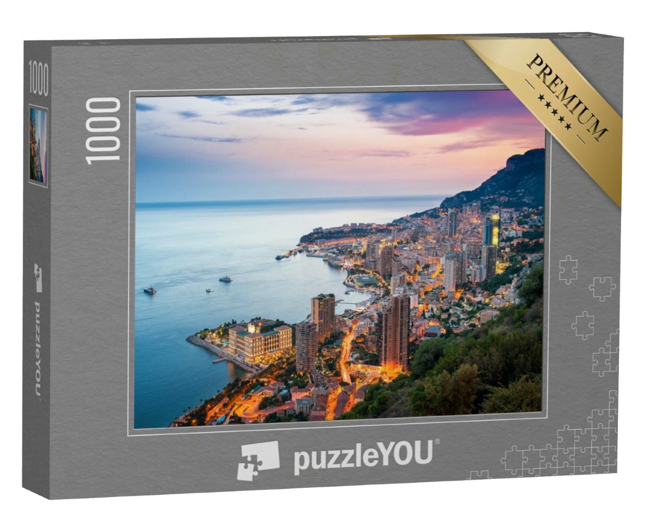 Puzzle 1000 Teile „Abend an der Côte d’Azur in Monte-Carlo, Monaco“