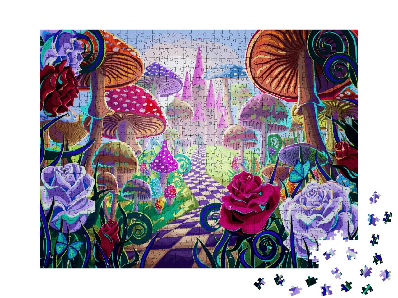 Puzzle 1000 Teile „Der Weg zum Schloss“