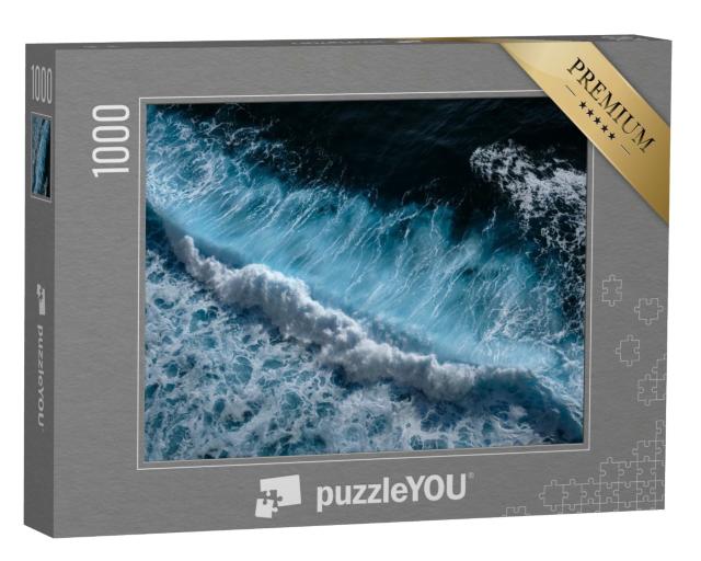Puzzle 1000 Teile „Wellen im blauen, klaren Meerwasser des Ozeans“