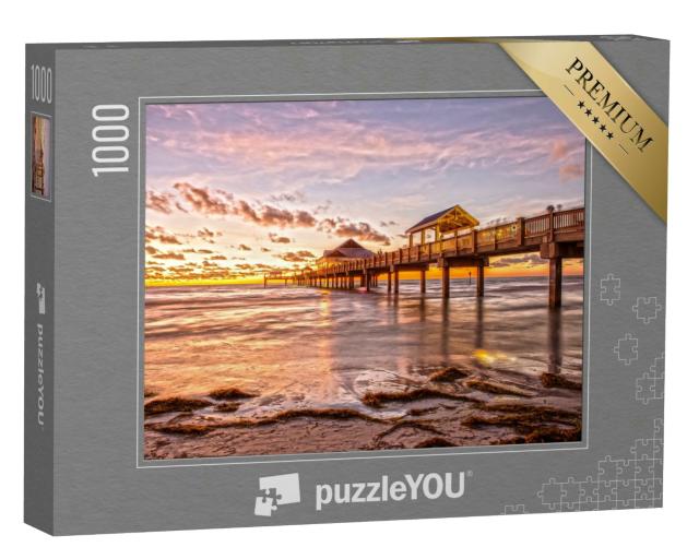 Puzzle 1000 Teile „Sonnenuntergang am Clearwater Beach Pier, Florida“