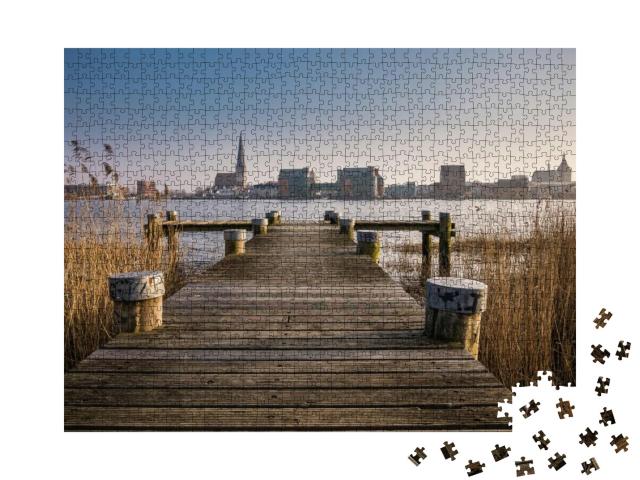 Puzzle 1000 Teile „Blick auf die Hansestadt Rostock“