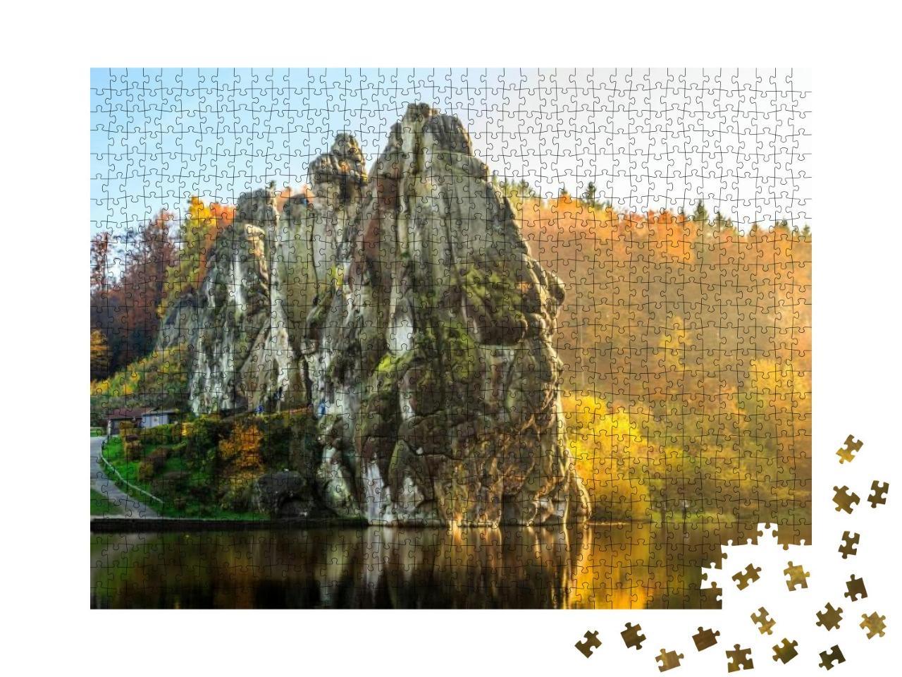 Puzzle 1000 Teile „Externsteine, Teutoburger Wald, Nordrhein-Westfalen, Deutschland“