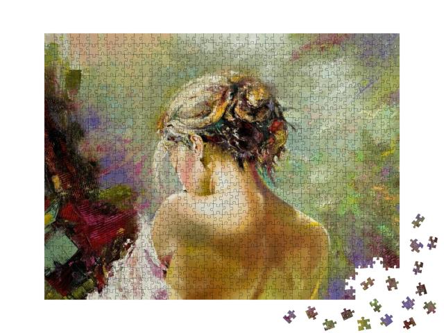 Puzzle 1000 Teile „Rückenansicht einer Frau“