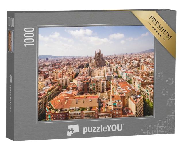 Puzzle 1000 Teile „Kathedrale Sagrada Familia und Stadtbild von Barcelona“