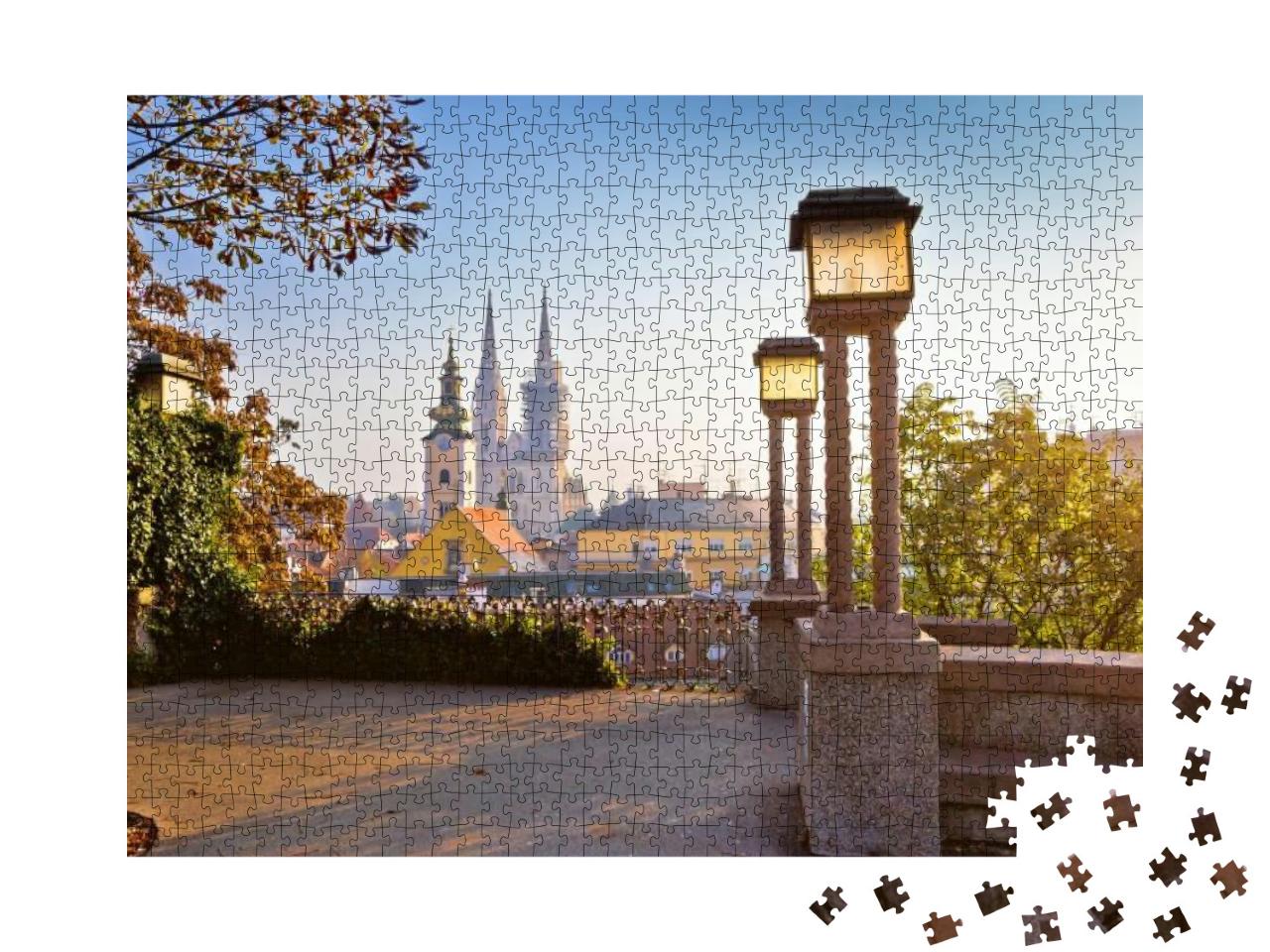 Puzzle 1000 Teile „Türme von Zagreb bei Sonnenaufgang, Kroatien“