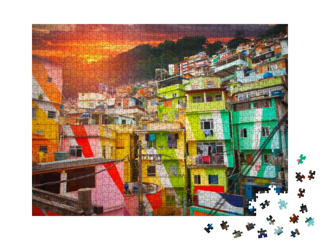 Puzzle 1000 Teile „Rio de Janeiro: Innenstadt und Favela, Brasilien“