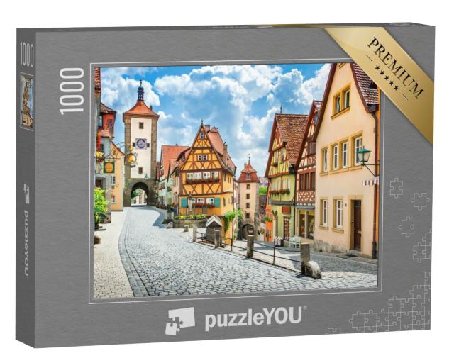 Puzzle 1000 Teile „Malerische Stadt Rothenburg ob der Tauber, Bayern, Deutschland“