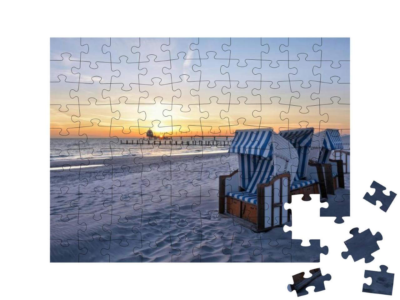 Puzzle 100 Teile „Strand des Ostseebades Zingst“