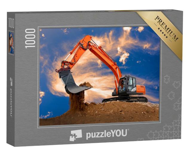 Puzzle 1000 Teile „Bagger bei der Arbeit auf einer Baustelle“