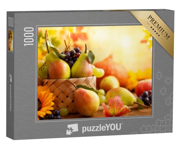 Puzzle 1000 Teile „Stillleben mit Früchten und Gemüse der Saison“