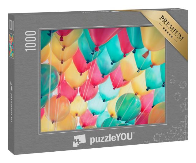 Puzzle 1000 Teile „Bunte Luftballons steigen in den Himmel“