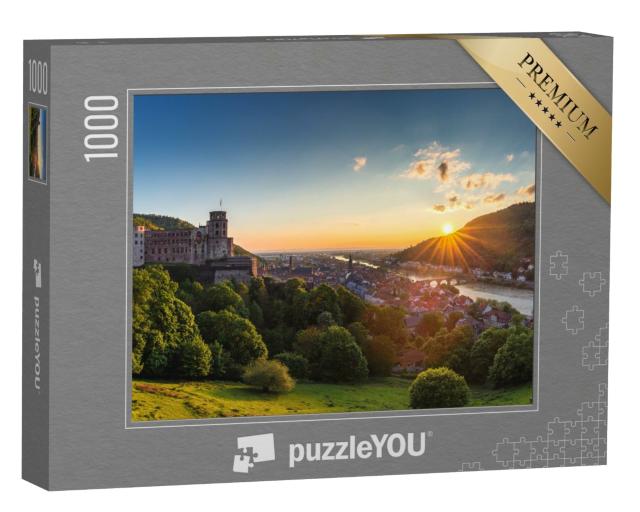 Puzzle 1000 Teile „Stadt Heidelberg mit berühmter alter Brücke und Heidelberger Schloss“