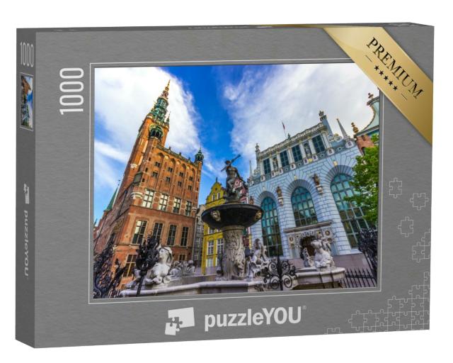 Puzzle 1000 Teile „Berühmter Neptunbrunnen, Danzig, Polen“