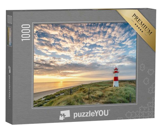 Puzzle 1000 Teile „Roter Leuchtturm auf der Insel Sylt, Nordfriesland, Schleswig-Holstein, Deutschland“