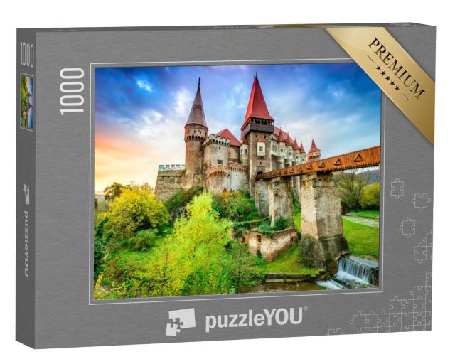 Puzzle 1000 Teile „Schönes Panorama von Schloss Hunyad, Siebenbürgen, Rumänien“