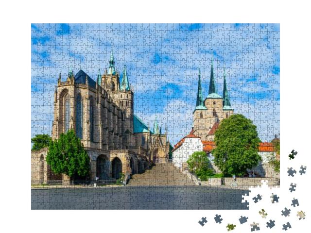 Puzzle 1000 Teile „Domberg von Erfurt, Deutschland“