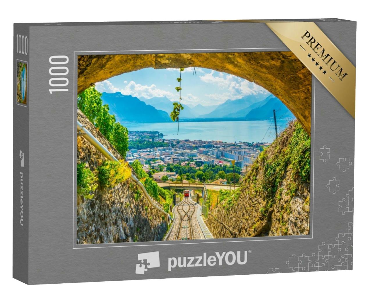 Puzzle 1000 Teile „Seilbahn zum Mont Pelerin in der Schweiz“