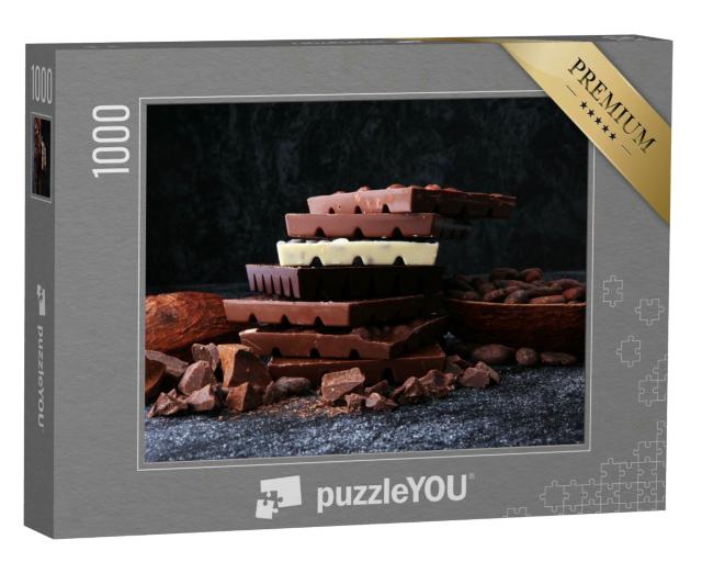Puzzle 1000 Teile „Ein Turm aus köstlicher Schokolade“