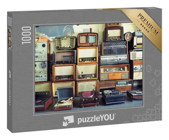 Puzzle 1000 Teile „Sammlung alter Radios und Plattenspieler“