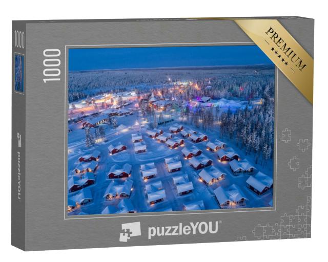 Puzzle 1000 Teile „Verschneites Weihnachtsmanndorf in Rovaniemi, Finnland“
