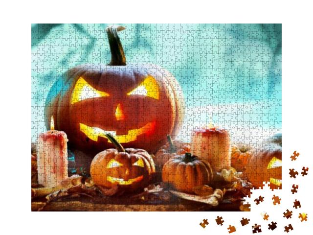 Puzzle 1000 Teile „Gruseliges Happy Halloween!“