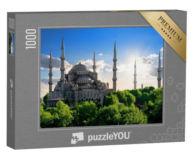 Puzzle 1000 Teile „Die Blaue Moschee an einem sonnigen Sommertag, Türkei“
