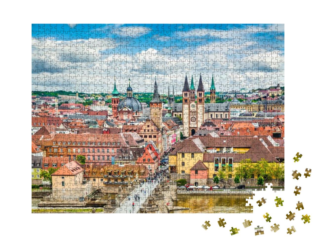 Puzzle 1000 Teile „Würzburg mit der Alten Mainbrücke, Region Franken“