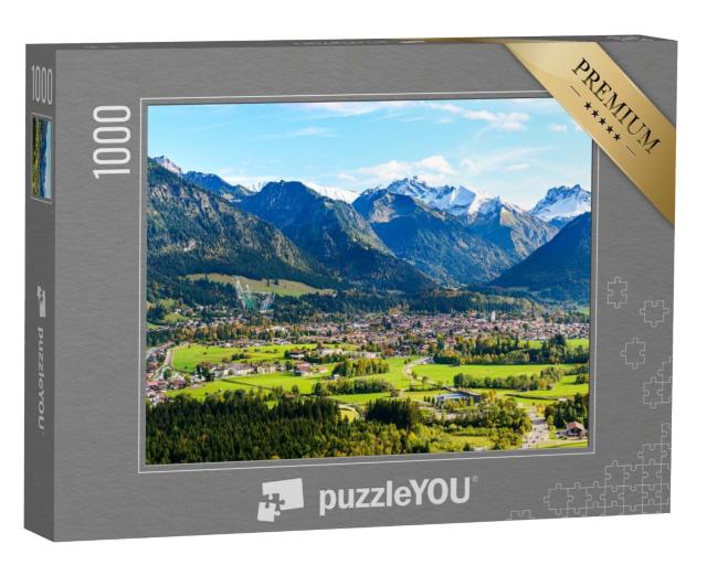 Puzzle 1000 Teile „Panoramablick auf Obersdorf im Allgäu“