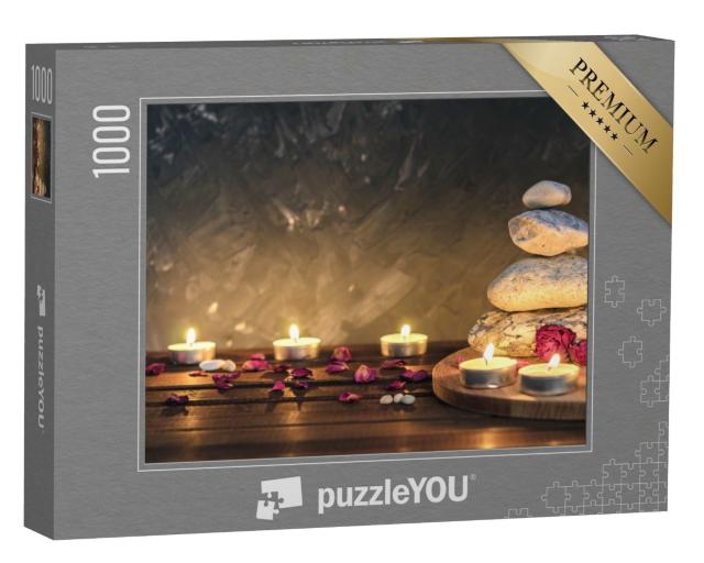 Puzzle 1000 Teile „Steine, Kerzen, Aromatherapie, Trockenblumen“