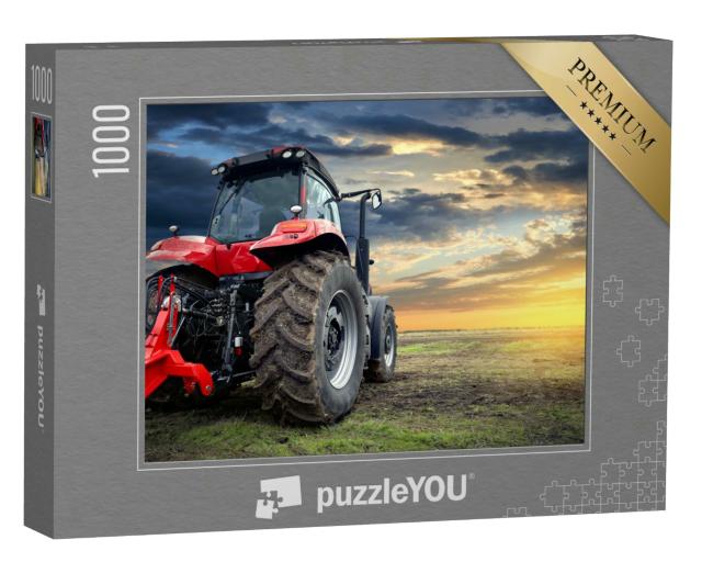 Puzzle 1000 Teile „Traktor bei Sonnenuntergang “