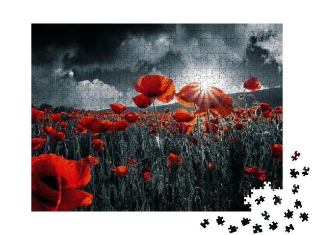 Puzzle 1000 Teile „Rote Mohnblumen“