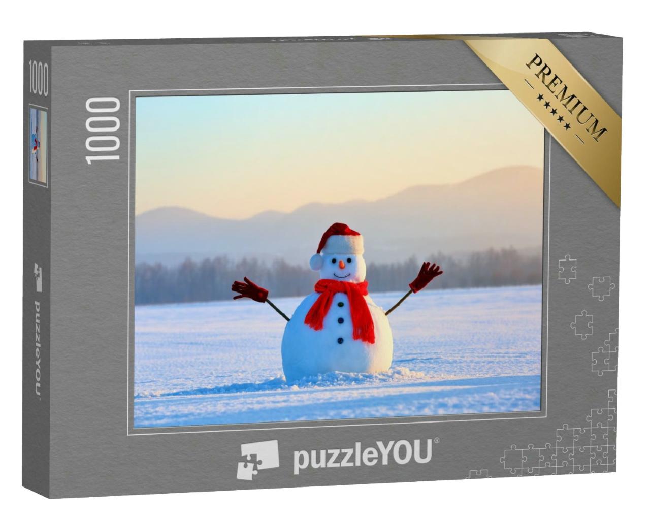 Puzzle 1000 Teile „Fröhlicher Schnee-Weihnachtsmann “