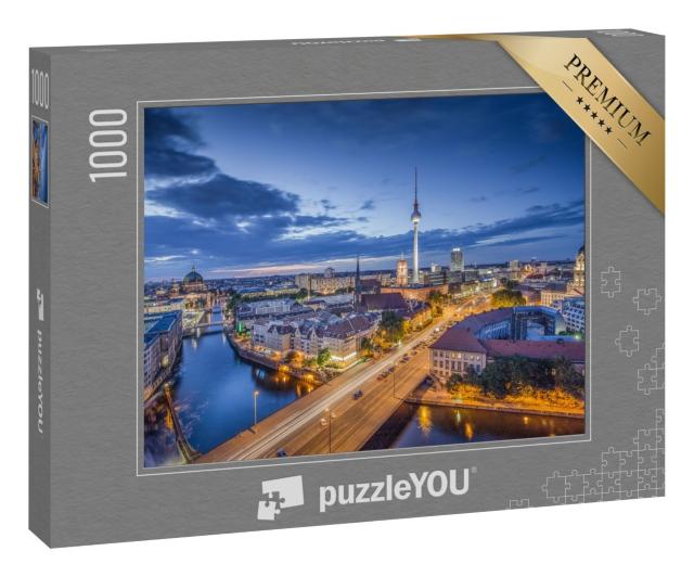 Puzzle 1000 Teile „Blick über Berlin am Abend“