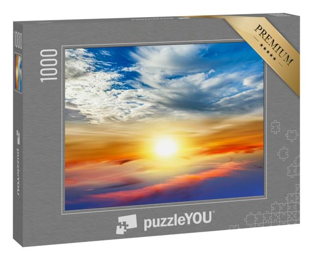 Puzzle 1000 Teile „Farbenfroher Sonnenuntergang über den Wolken“