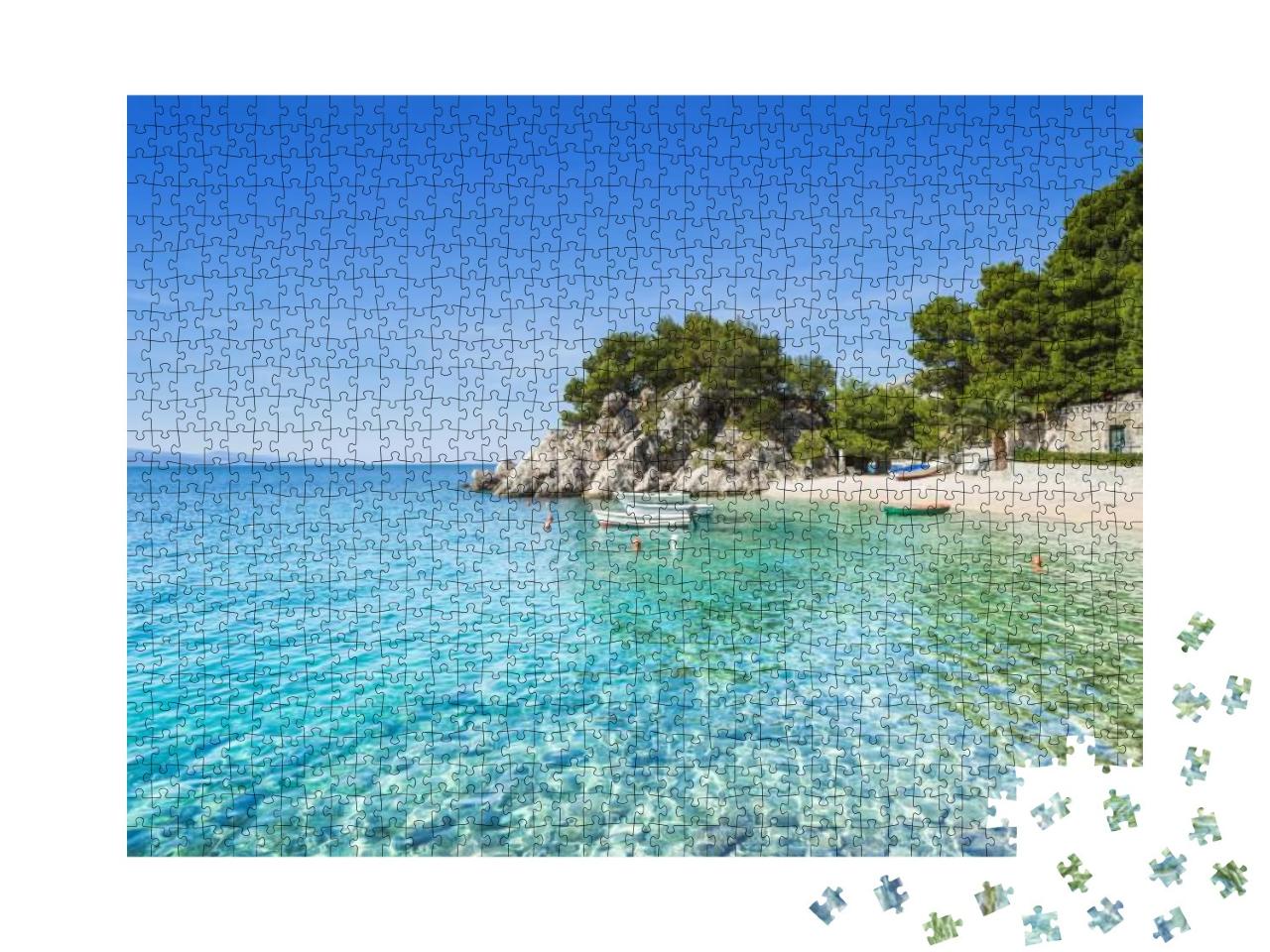 Puzzle 1000 Teile „Schöner Strand nahe Brela, Dalmatien, Kroatien“