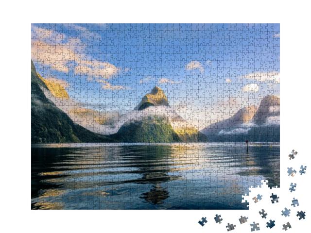 Puzzle 1000 Teile „Mitre Peak am Milford Sound“