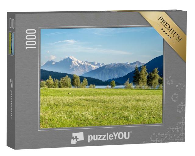 Puzzle 1000 Teile „Italien, Südtirol, Vinschgau, Reschensee“