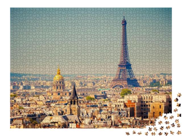 Puzzle 2000 Teile „Blick auf den Eiffelturm, Paris, Frankreich“